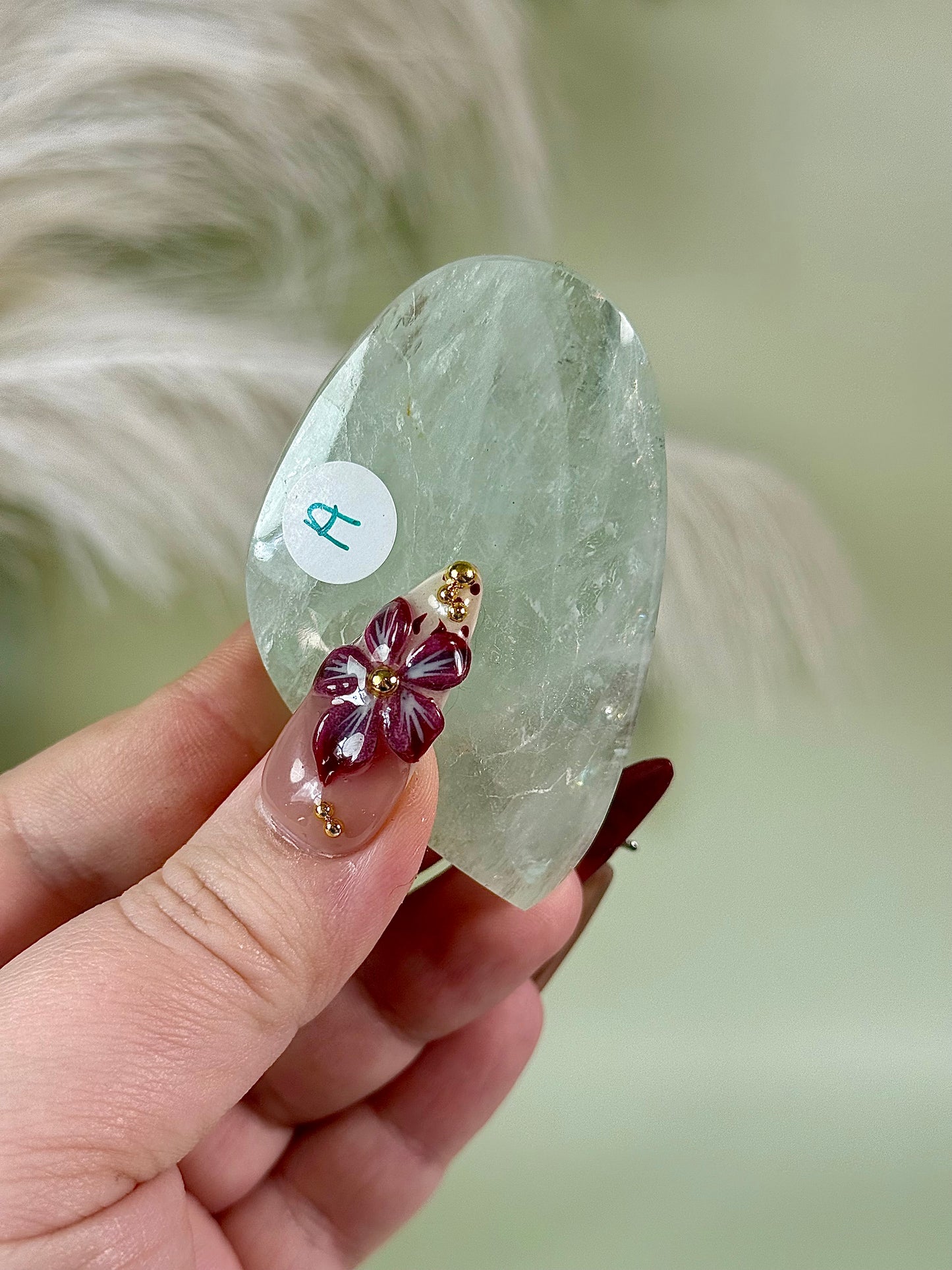 Aquamarine palm stone from Brazil.