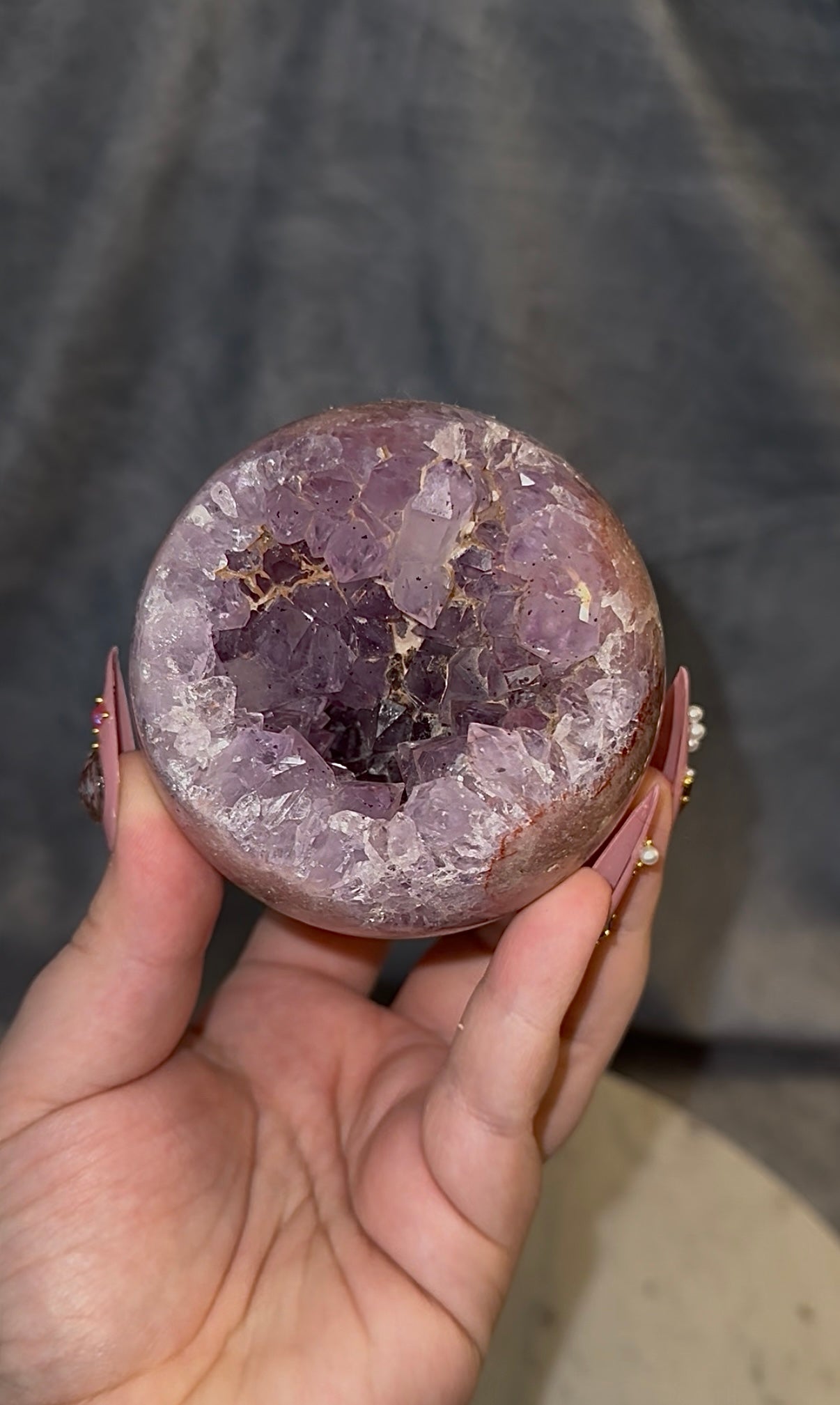 Pink Amethyst sphere. 84MM.
