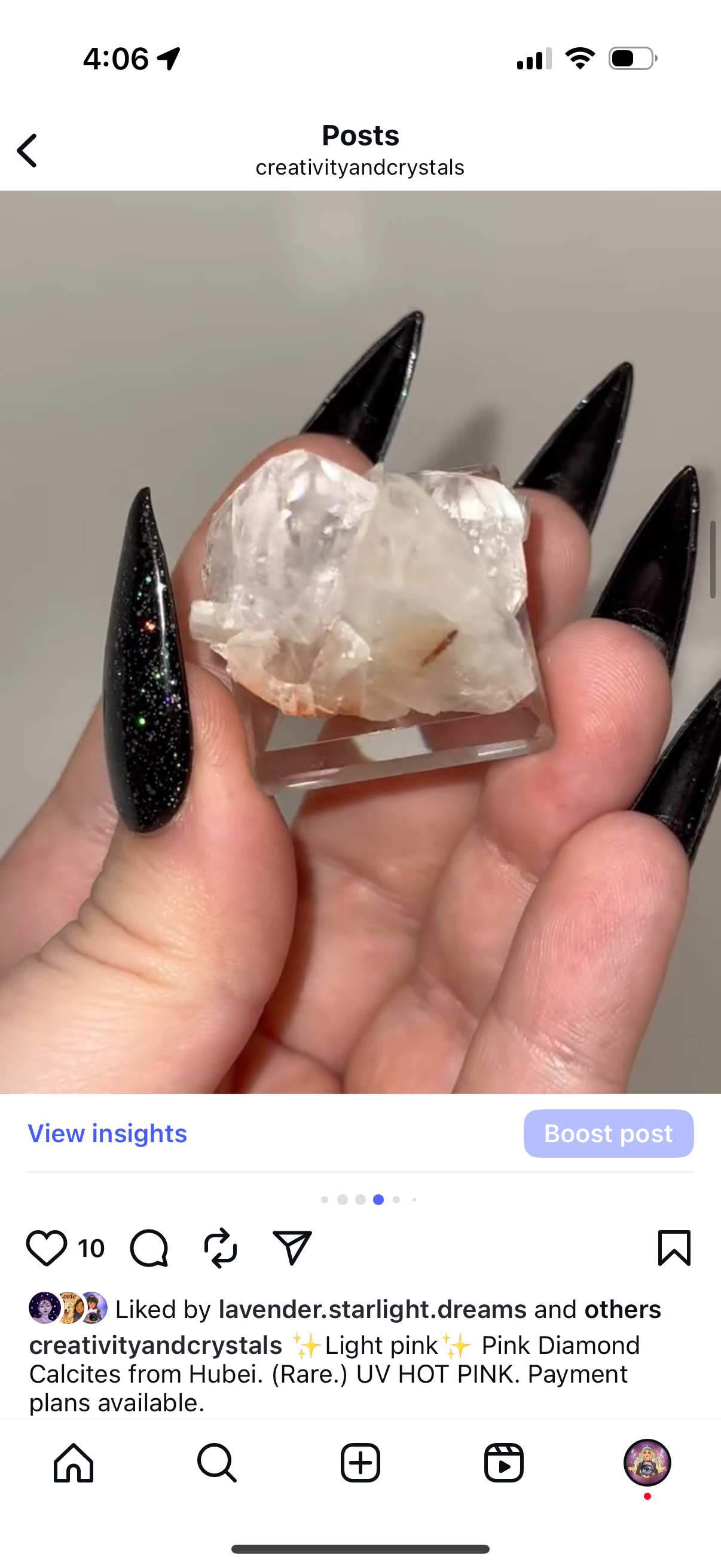 Pink diamond Hubei calcite.