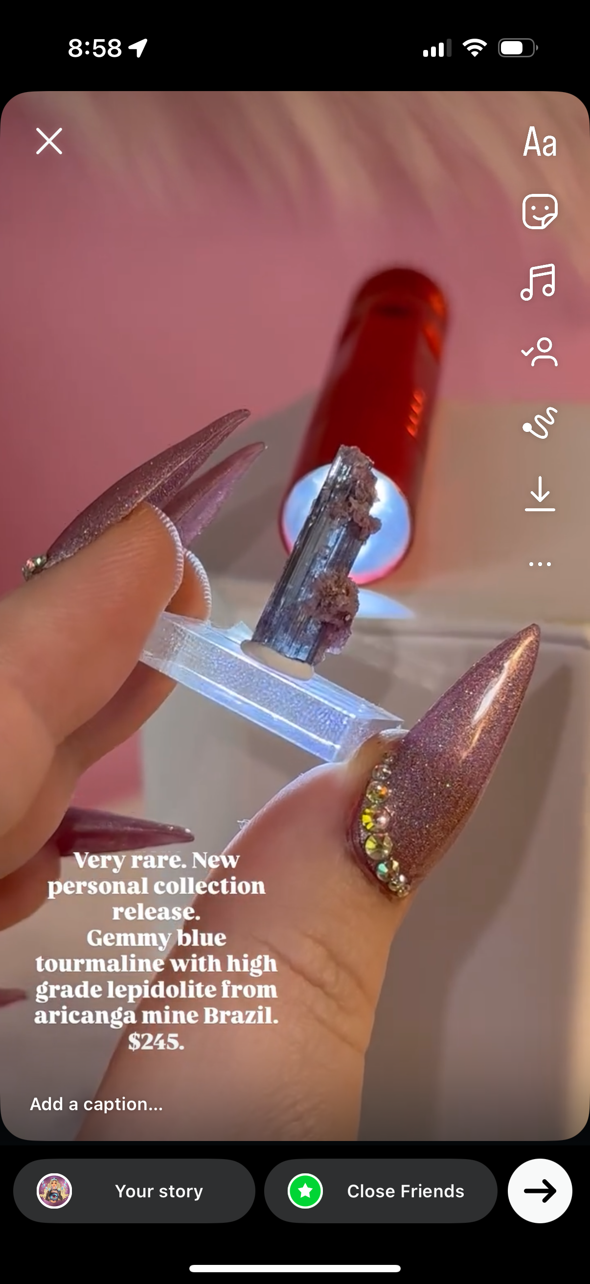 Blue tourmaline with lepidolite