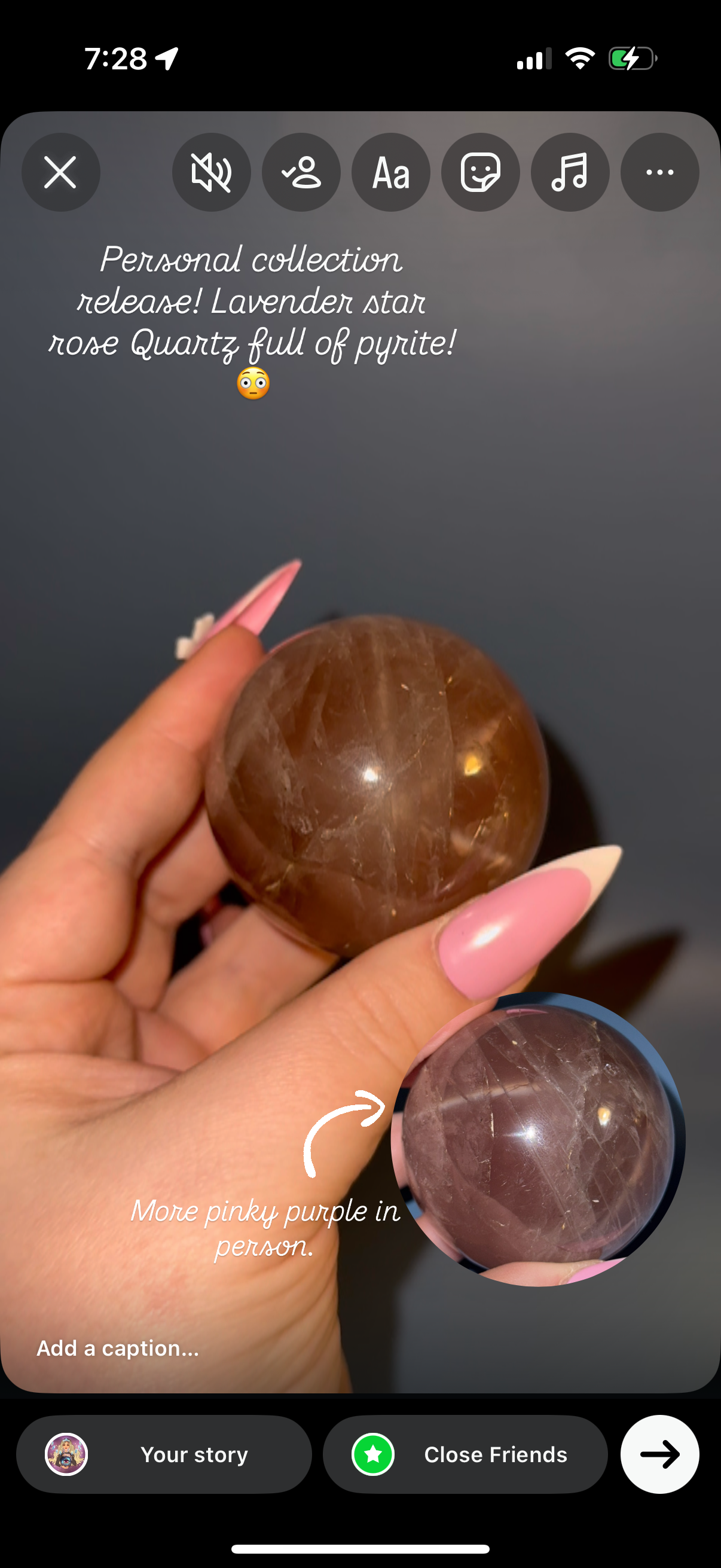 Lavender star rose Quartz sphere with pyrite.