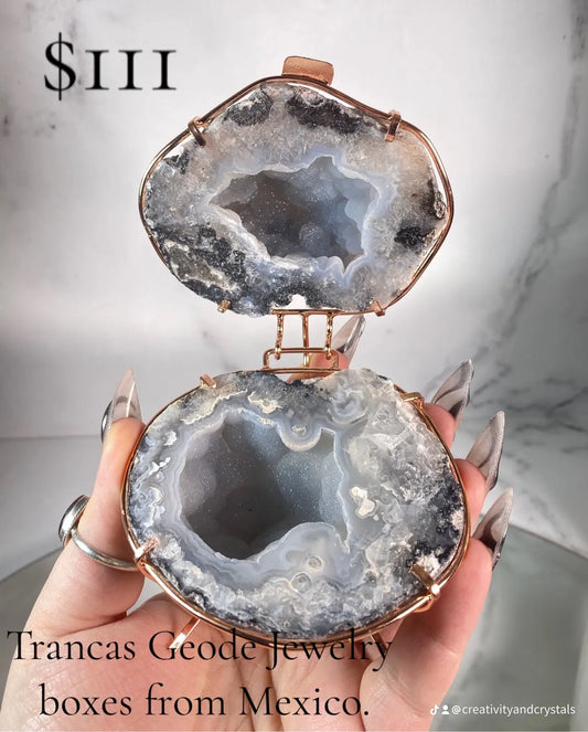 Trancas geode jewelry box. (Mexico.) #1