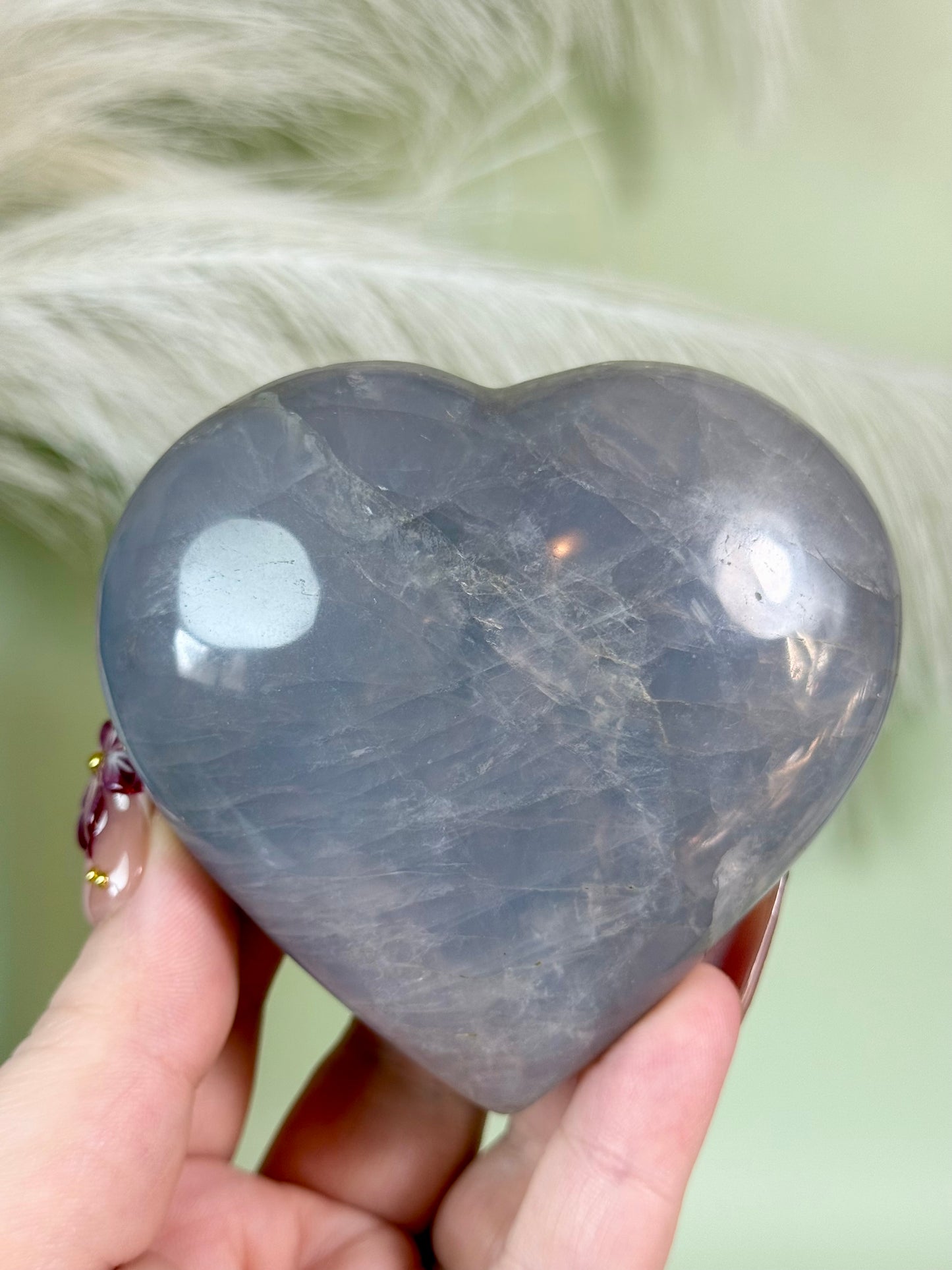 Blue rose Quartz heart.