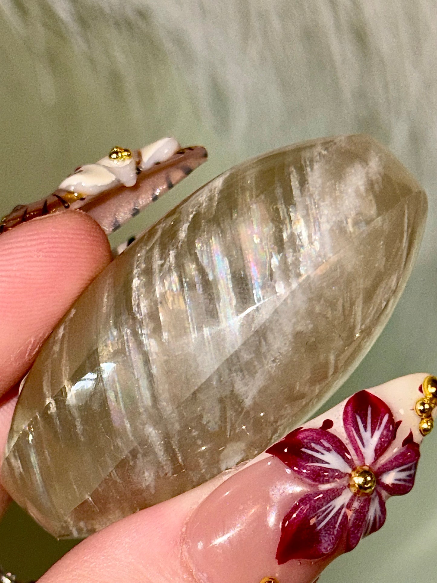 Rare Gem grade Sage moonstone with blue flash palm stone. From Tanzania. (With Sunstone!)