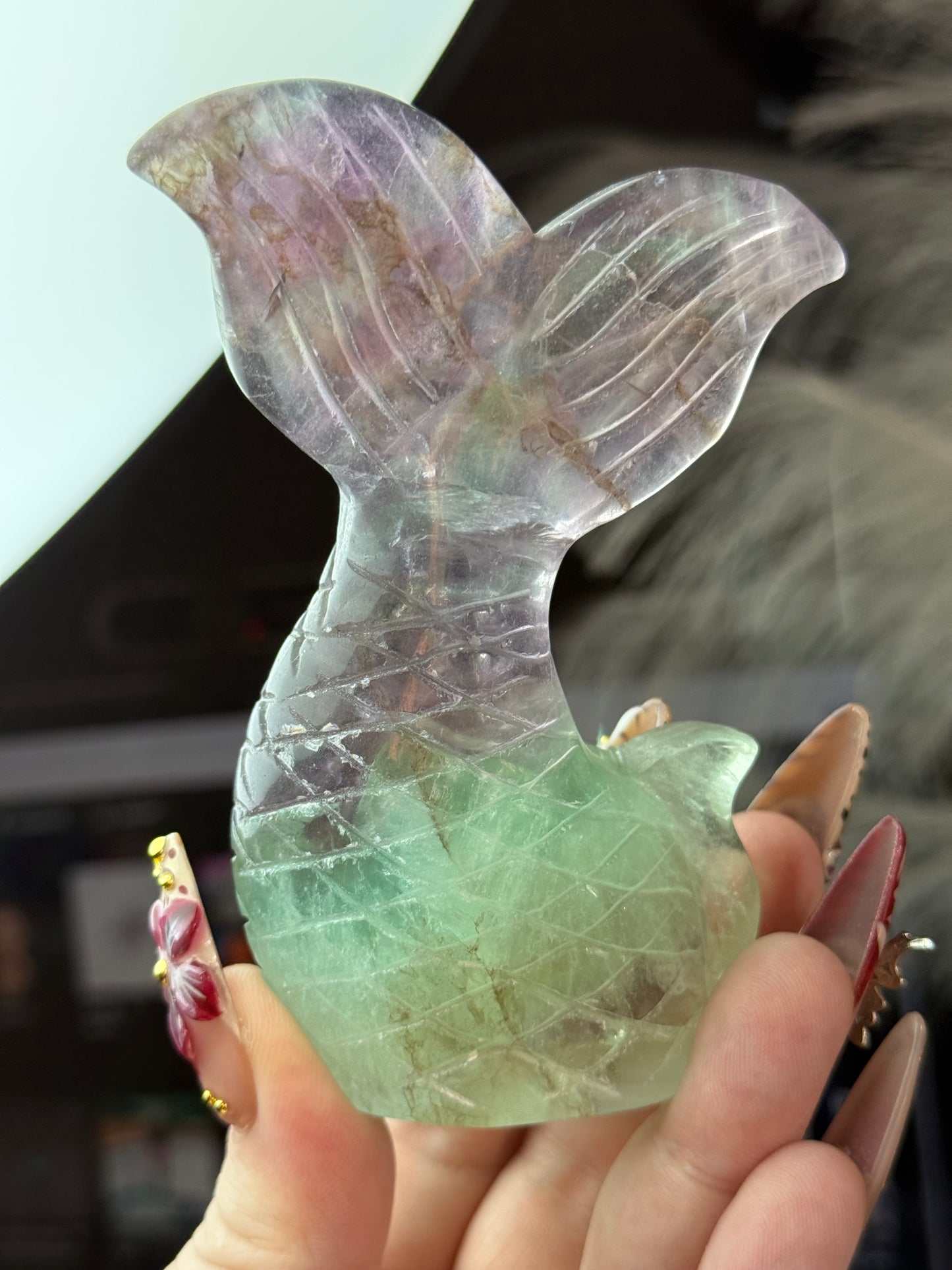 Kelp fluorite mermaid tail.