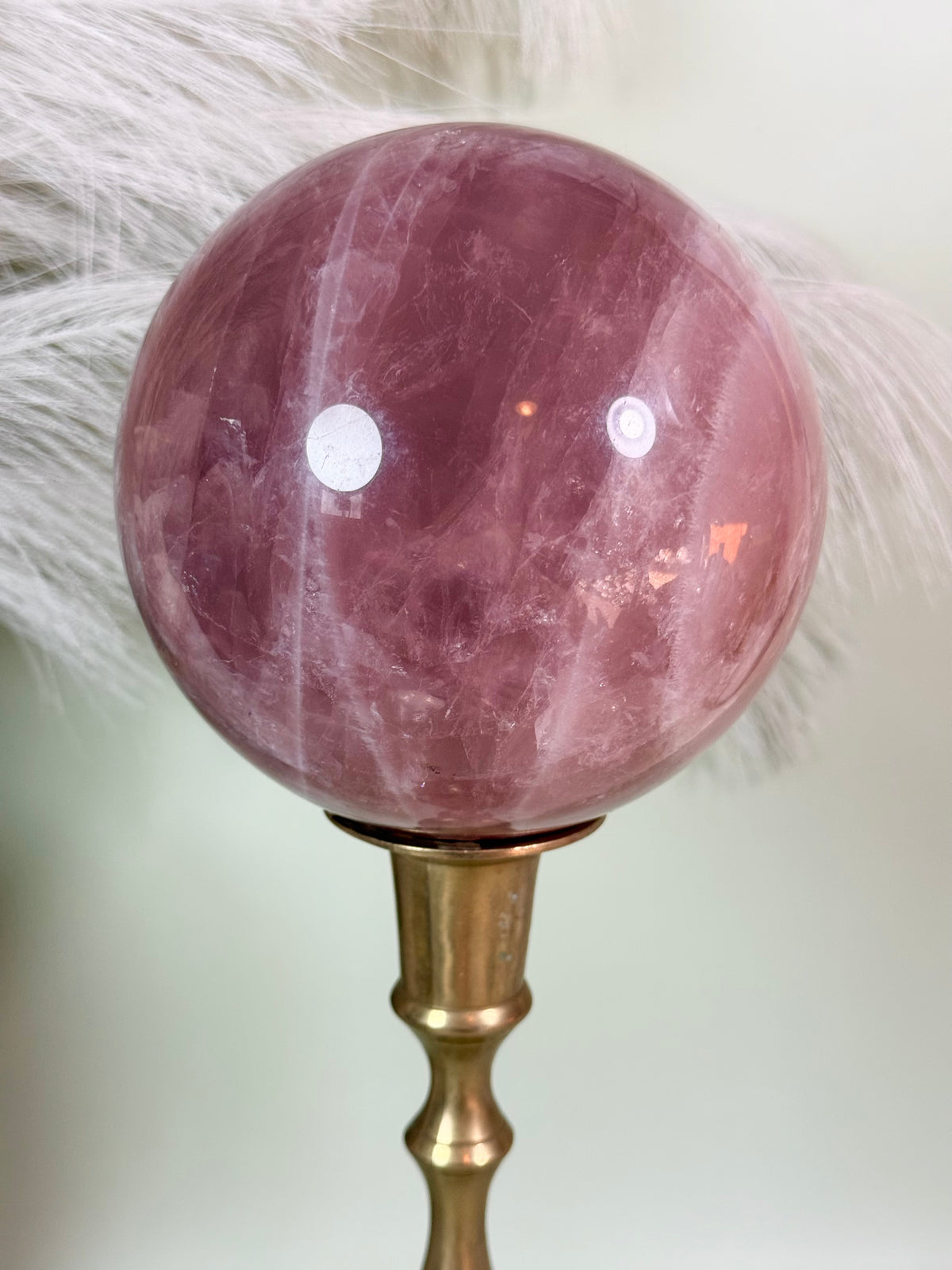 Steal deal! 5 lbs 112 mm deep pink/ lavender star rose quartz sphere.