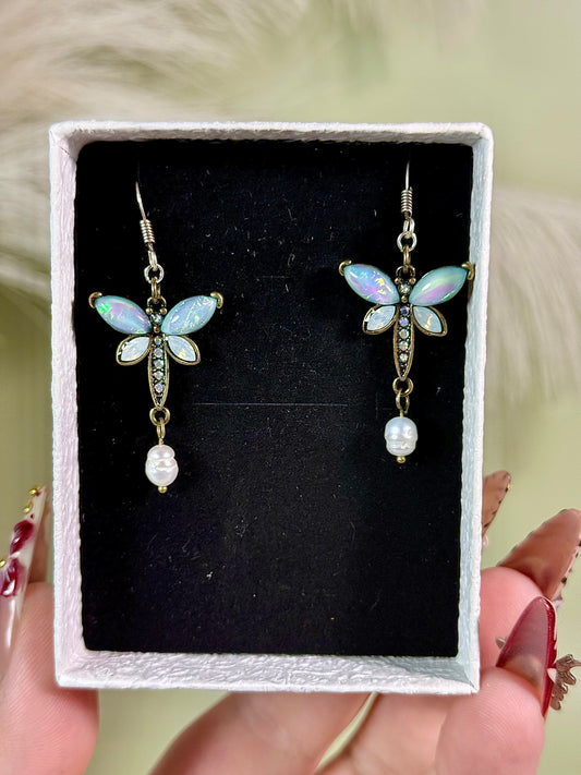 Dragonfly earrings.