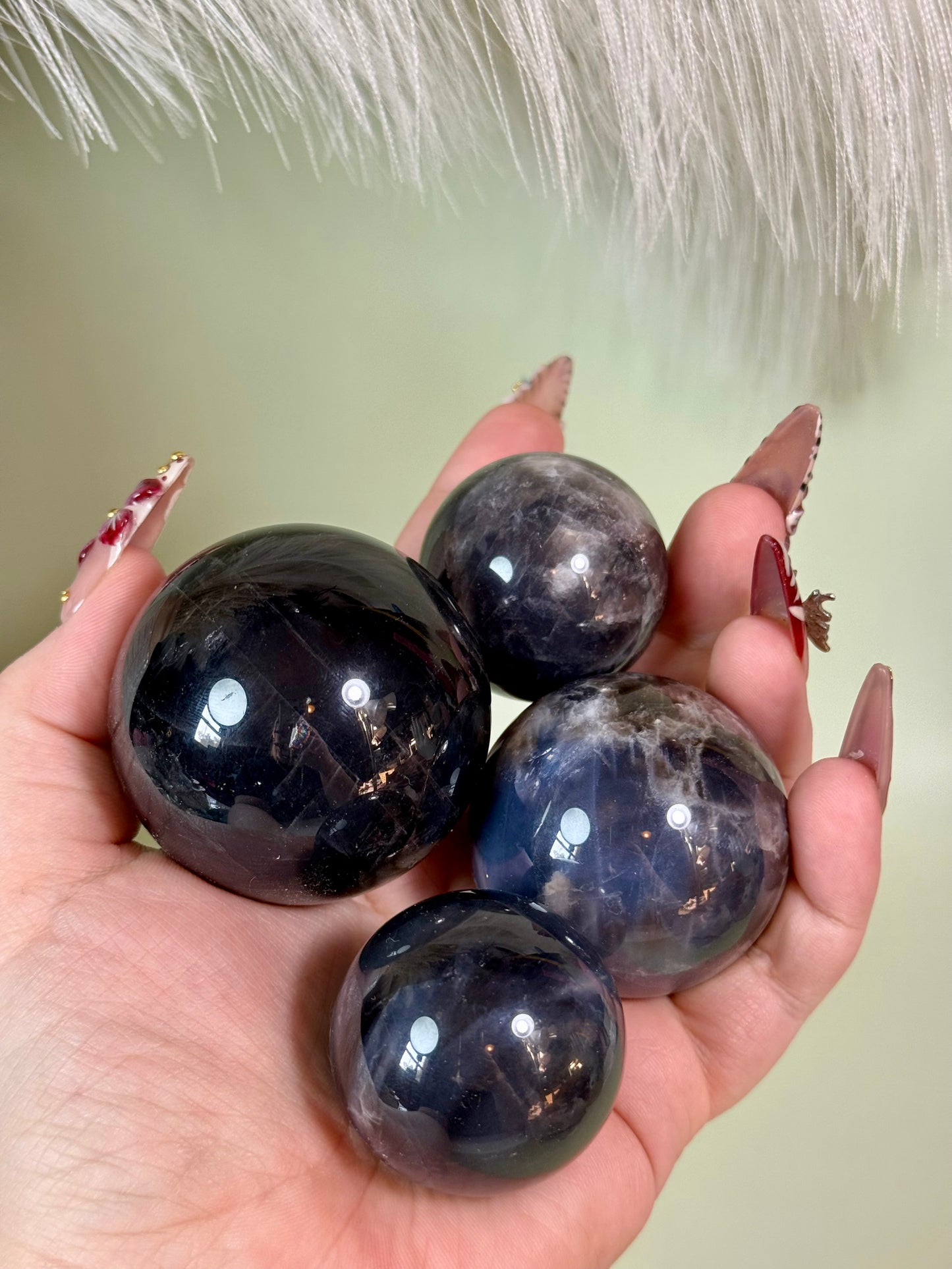Dark blue rose Quartz sphere bundle of 4.