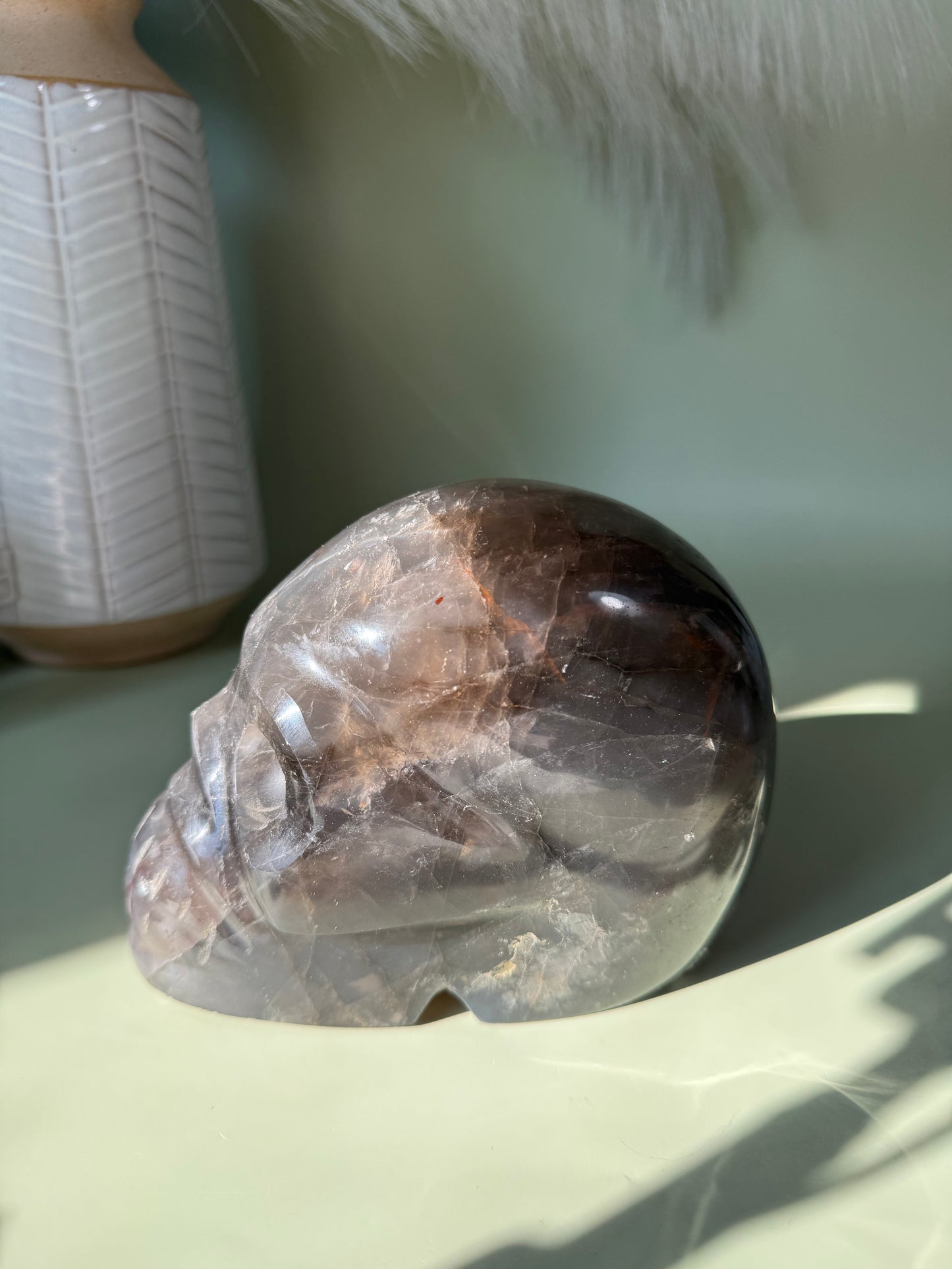 Large star blue rose Quartz skull. 5 lbs.