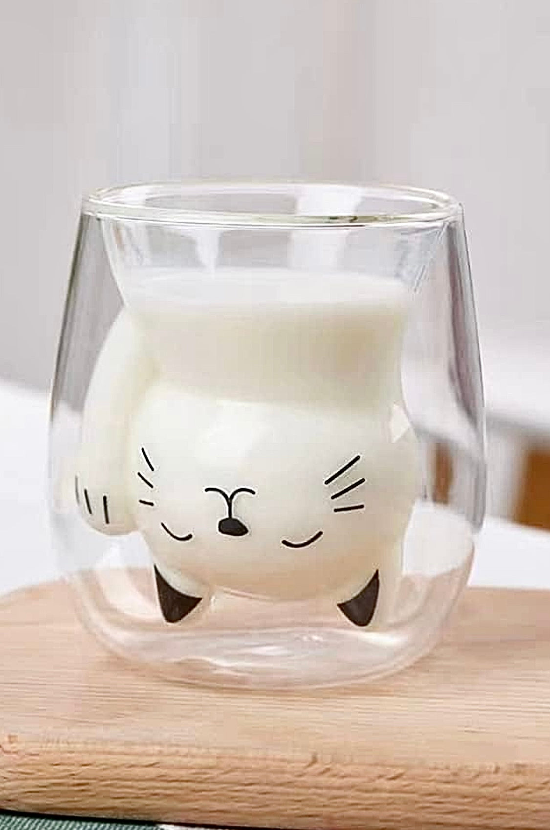 Glass Kitty Cup