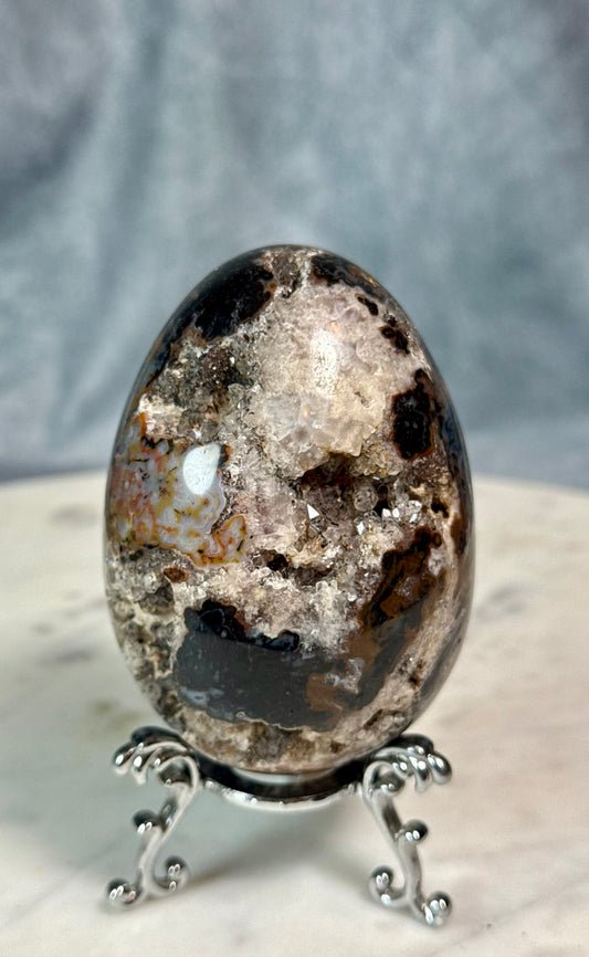 Black Jasper druzy egg.