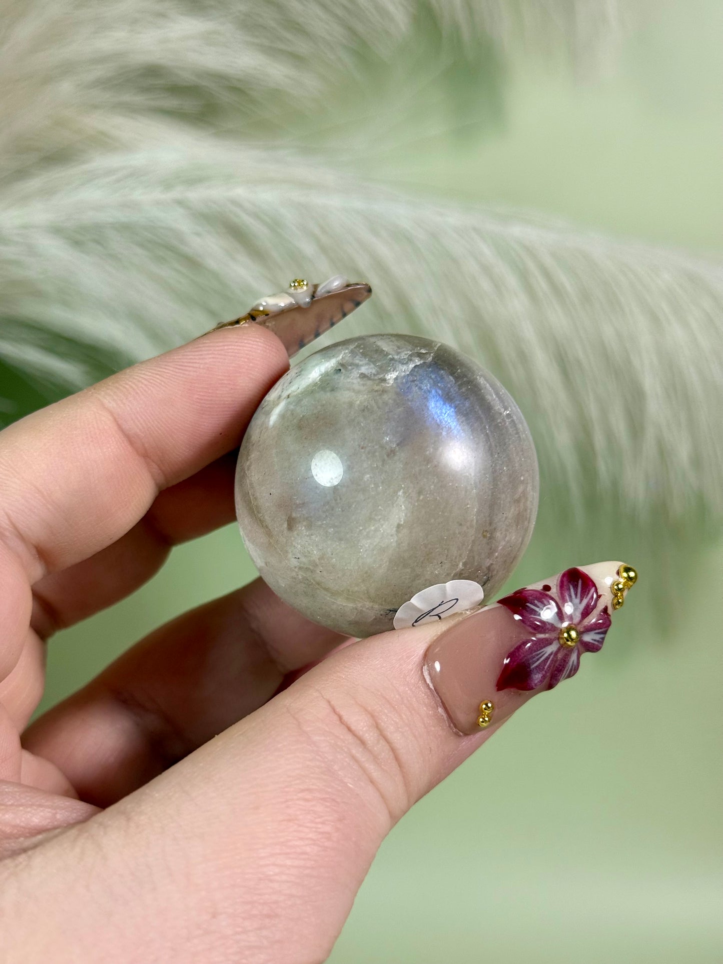 Belomorite moonstone sunstone spheres.
