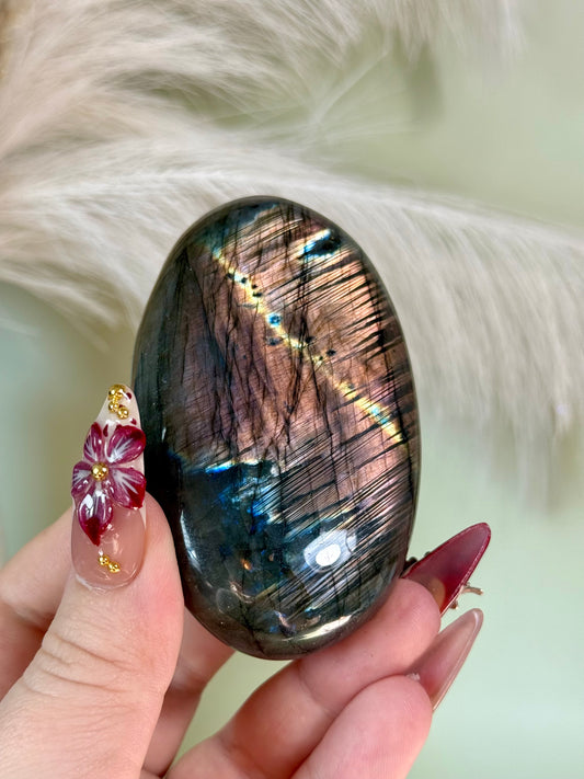 Large labradorite palm stone.