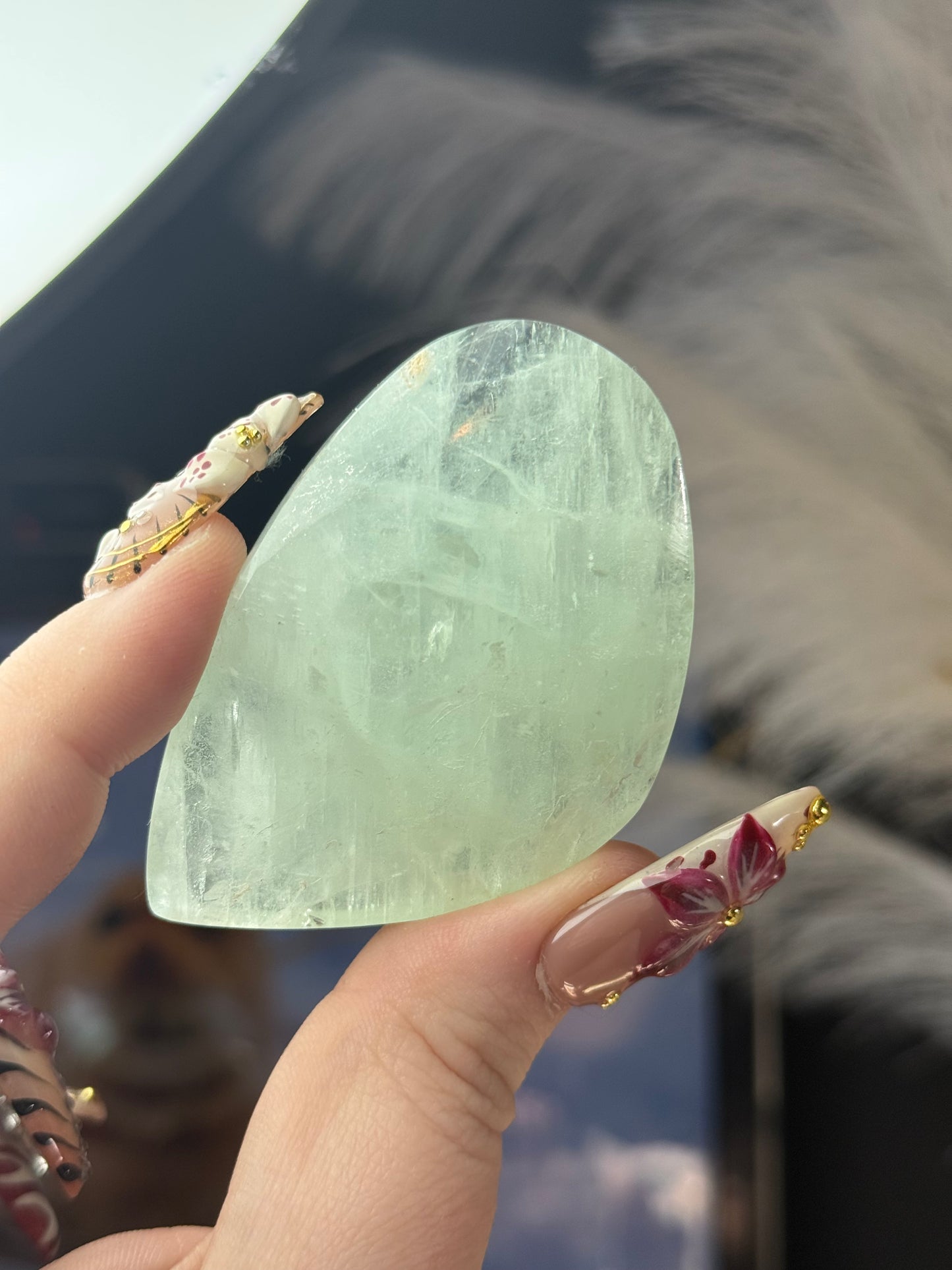 Aquamarine palm stone from Brazil.