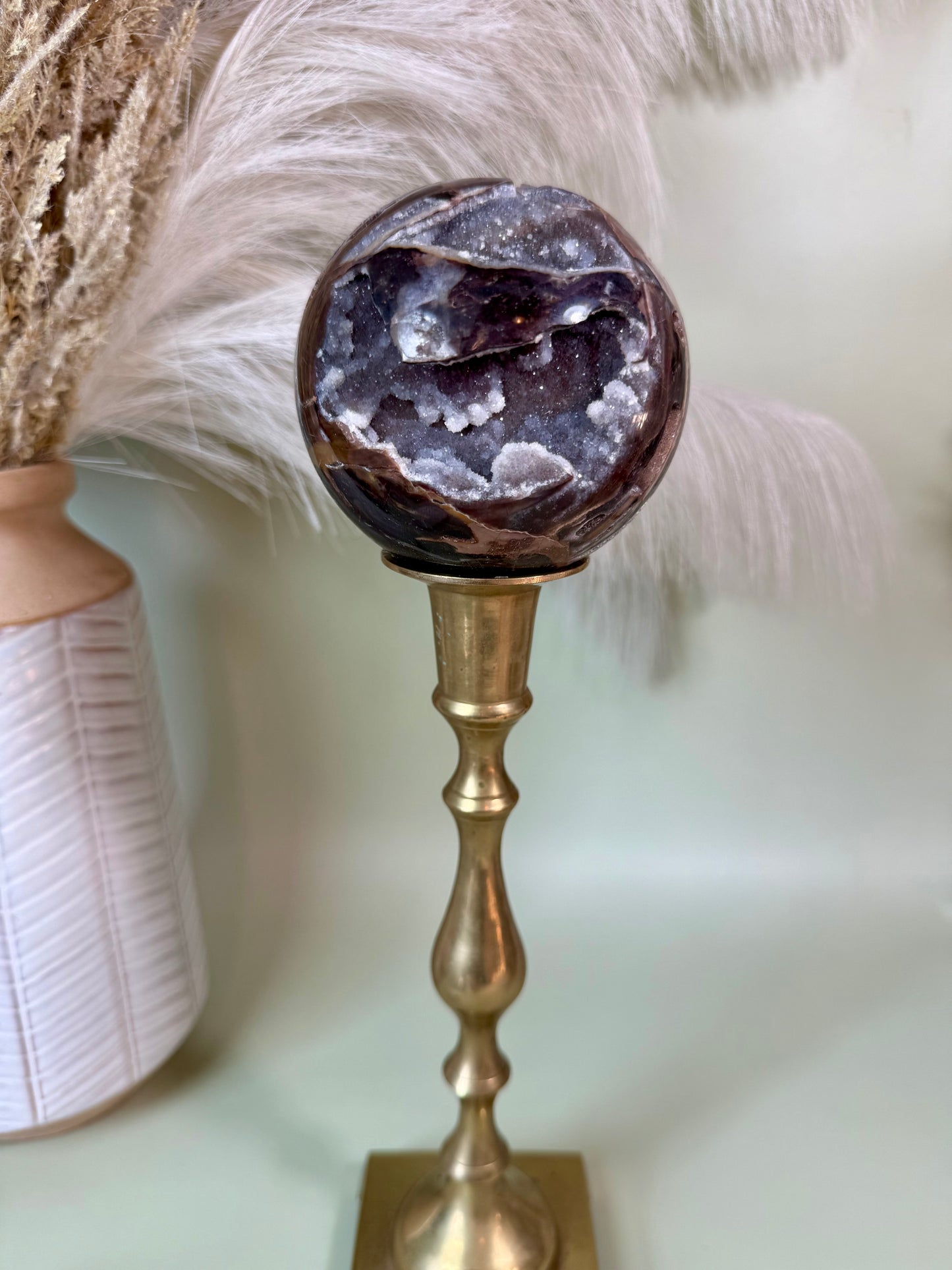 Druzy sphalerite sphere.