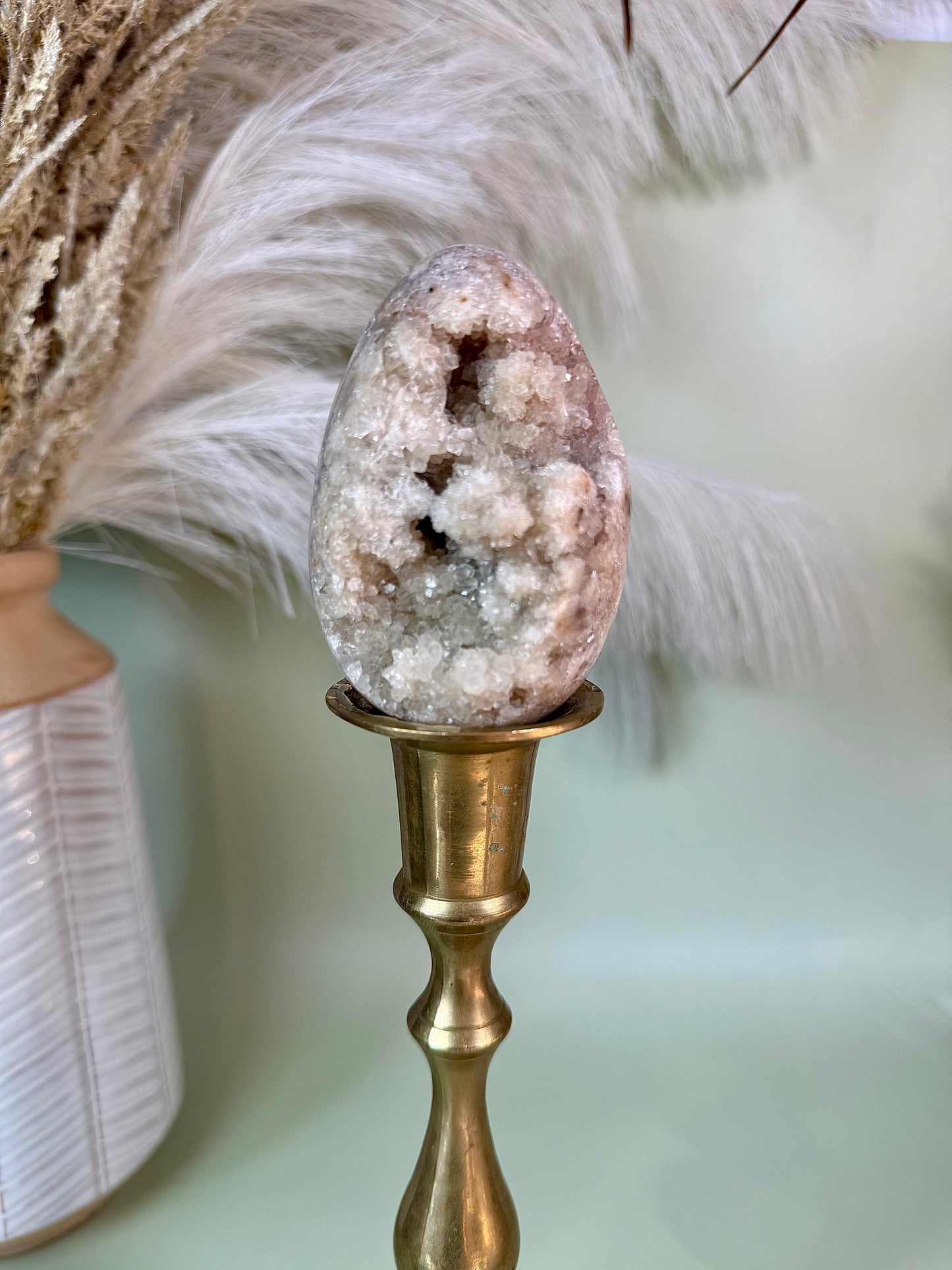 Druzy Quartz egg from Brazil.
