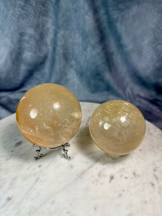 Honey Calcite spheres.