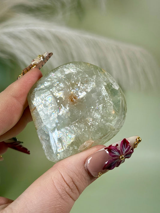 Rainbow filled Aquamarine freeform from Brazil.