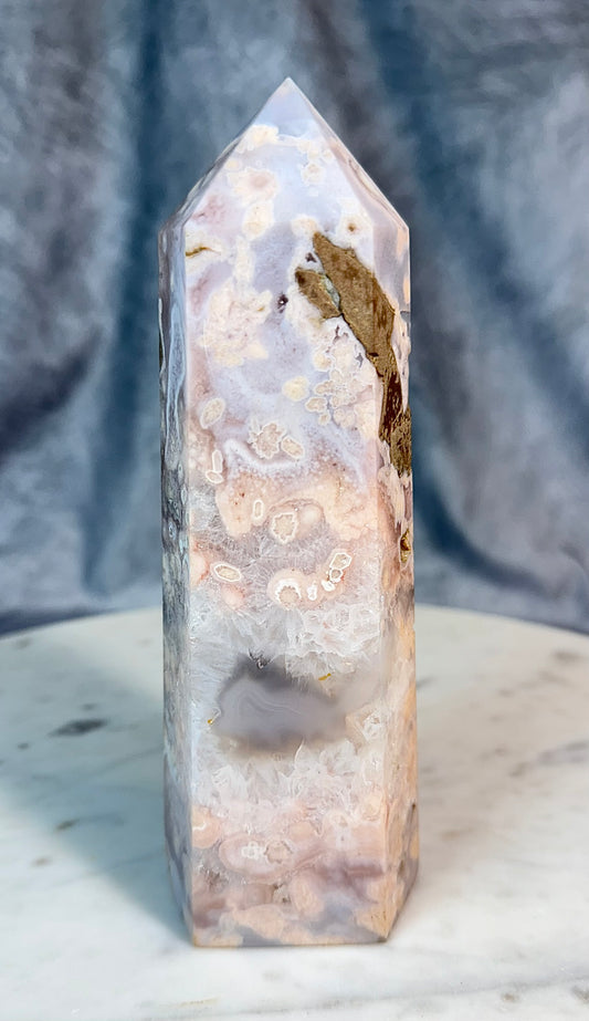 High quality Flower Agate tower. (Less than wholesale.)
