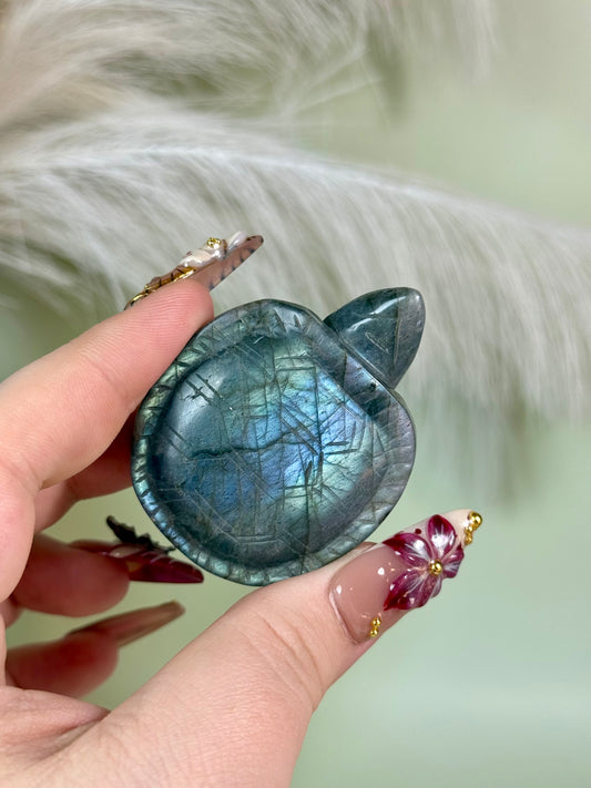 Teal & blue labradorite turtle.
