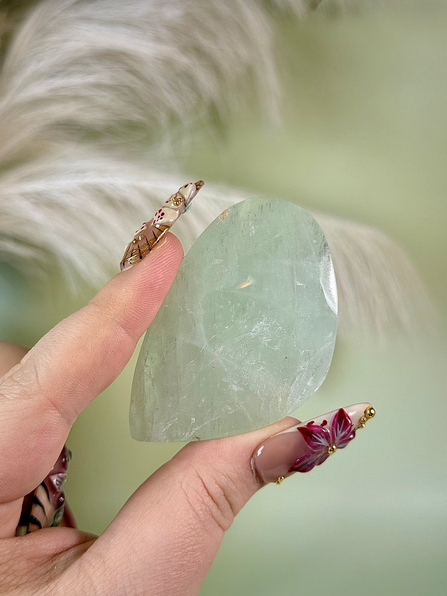 Aquamarine palm stone from Brazil.