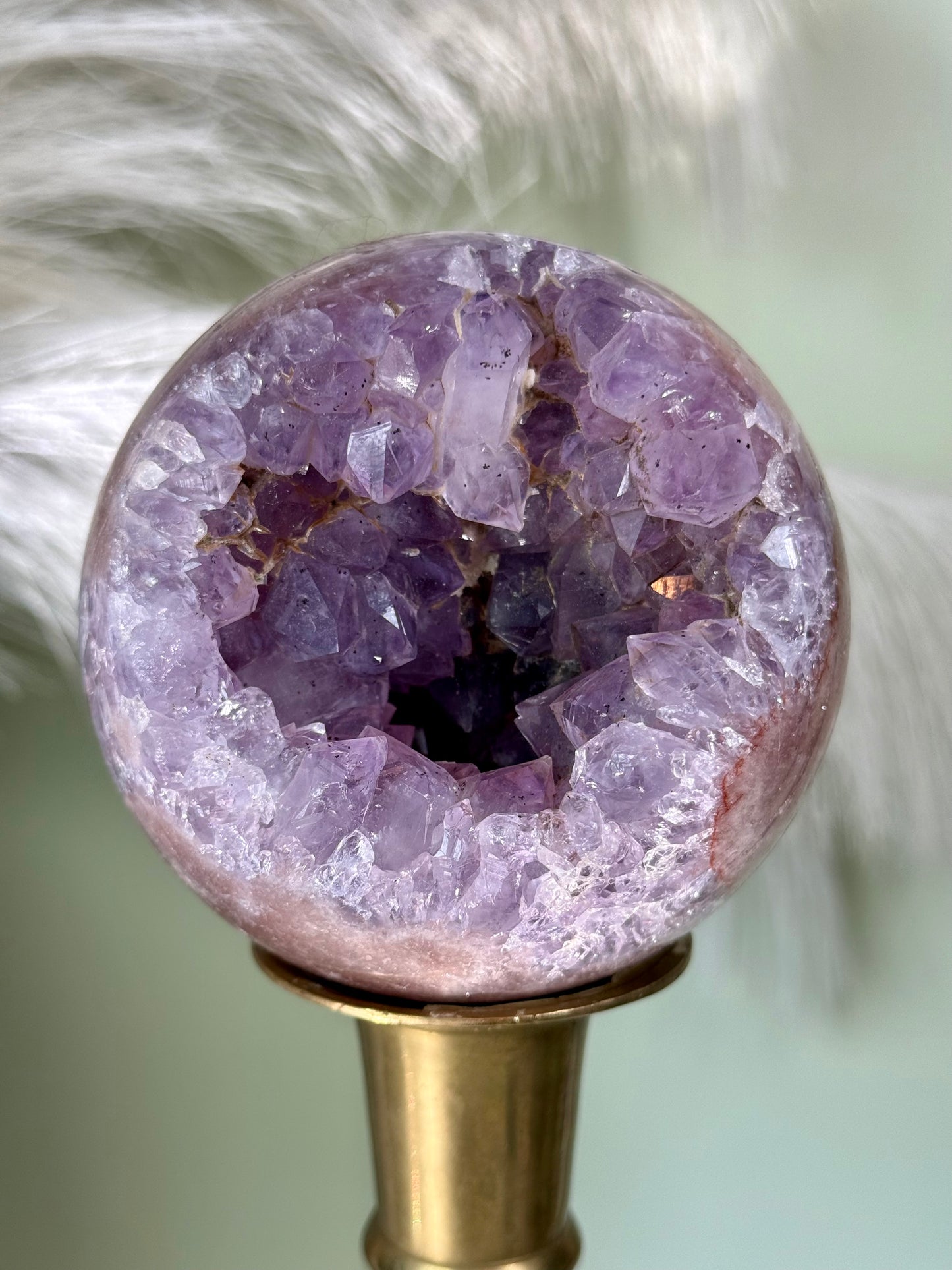 High quality mauve Pink Amethyst sphere.