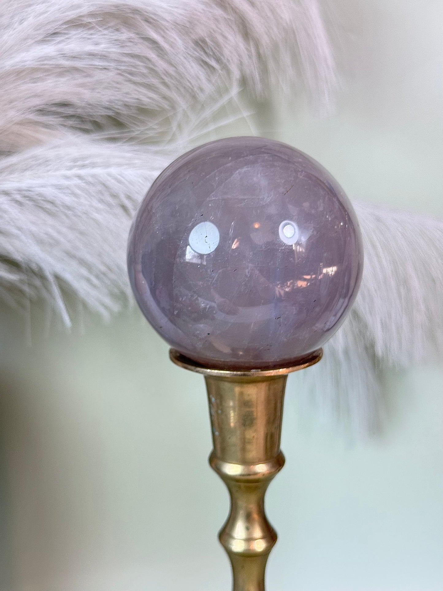 Blue rose Quartz sphere.