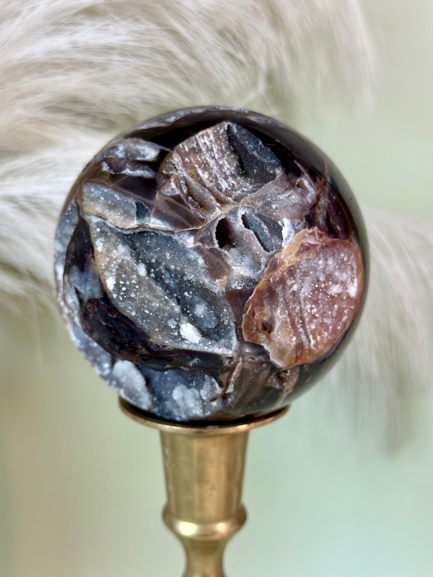 Druzy sphalerite sphere.
