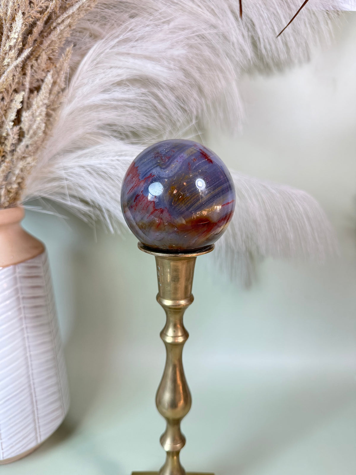 Purple Ocean Jasper sphere.