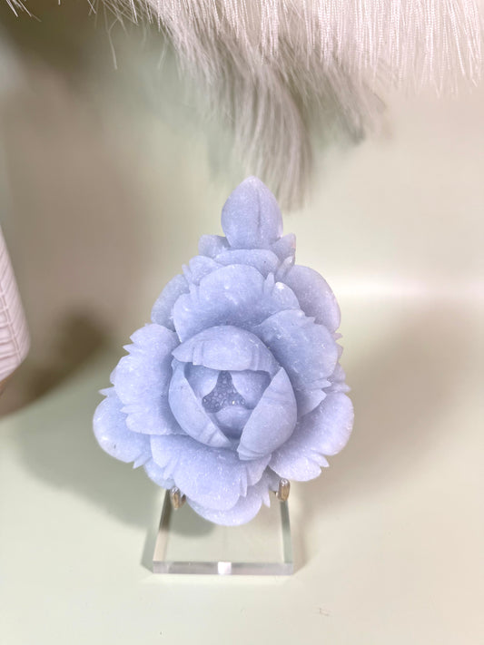 Sparkly snowflake angelite peony.