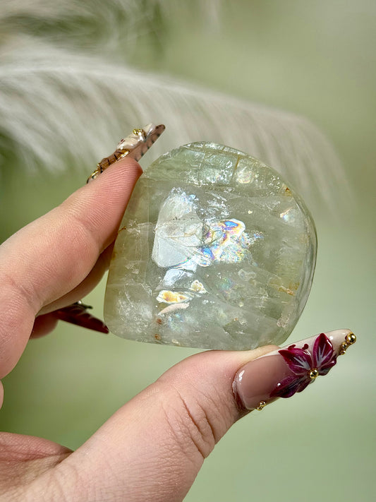 Rainbow filled Aquamarine freeform from Brazil.