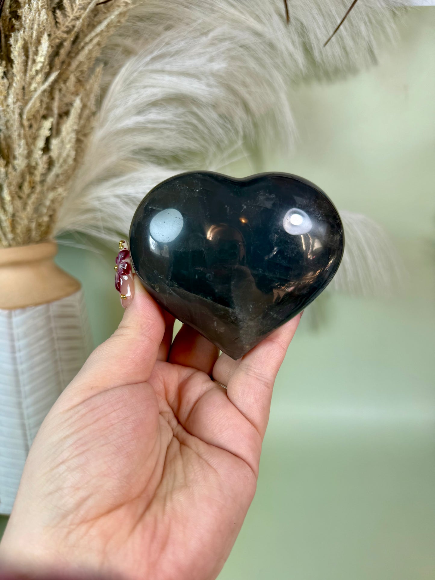 Blue rose Quartz heart.