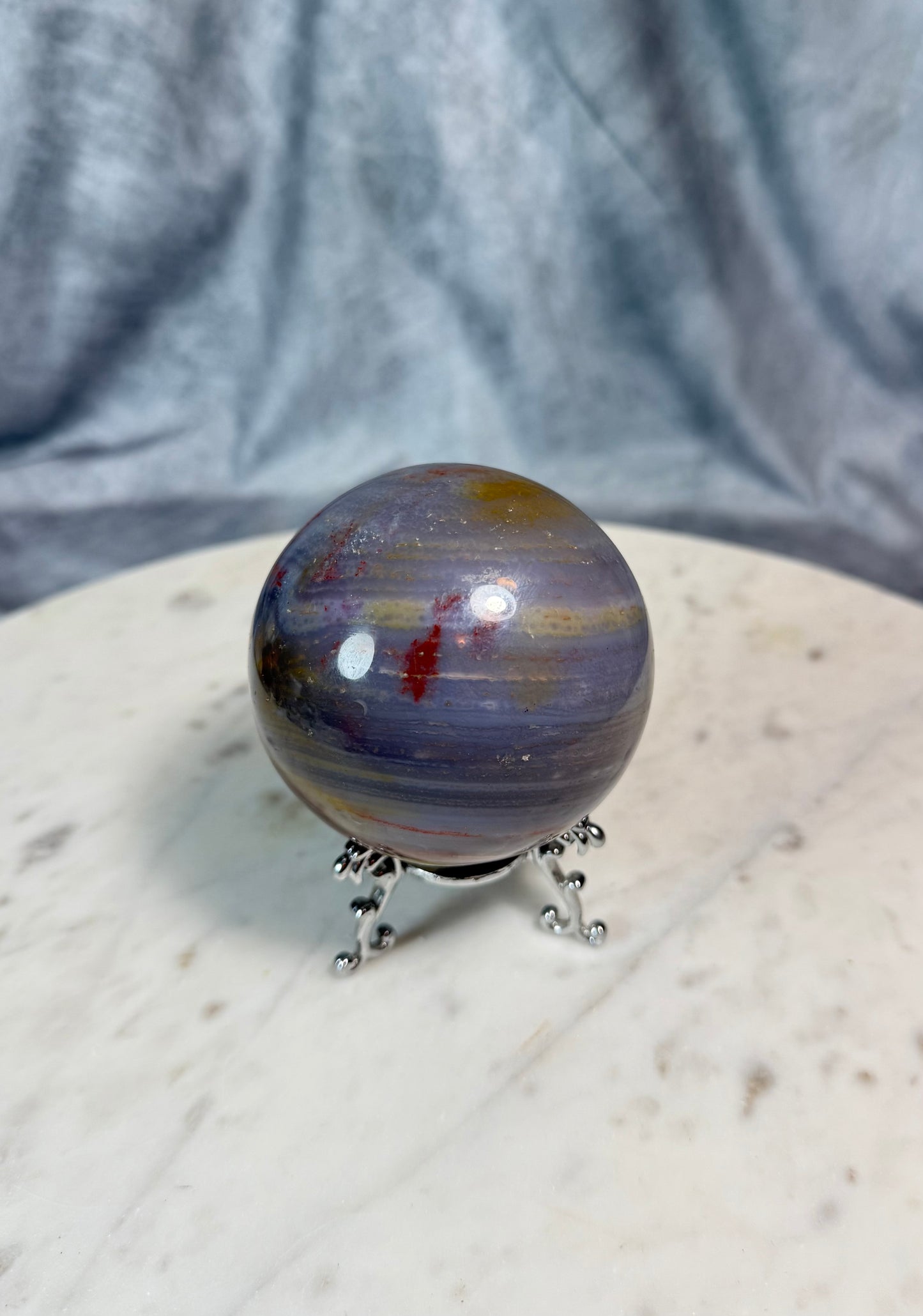 Purple Ocean Jasper sphere.