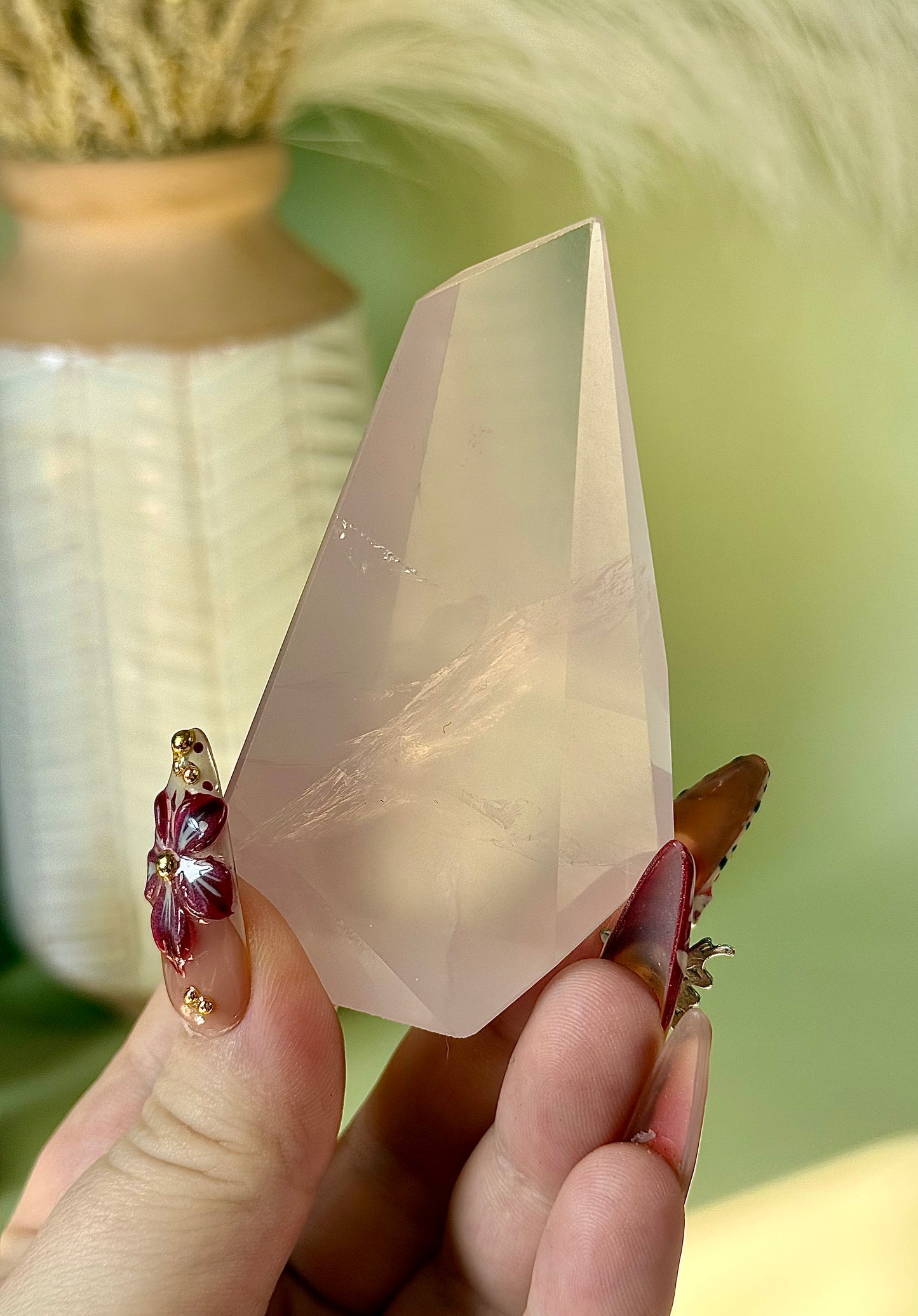 Mozambique rose Quartz gem.