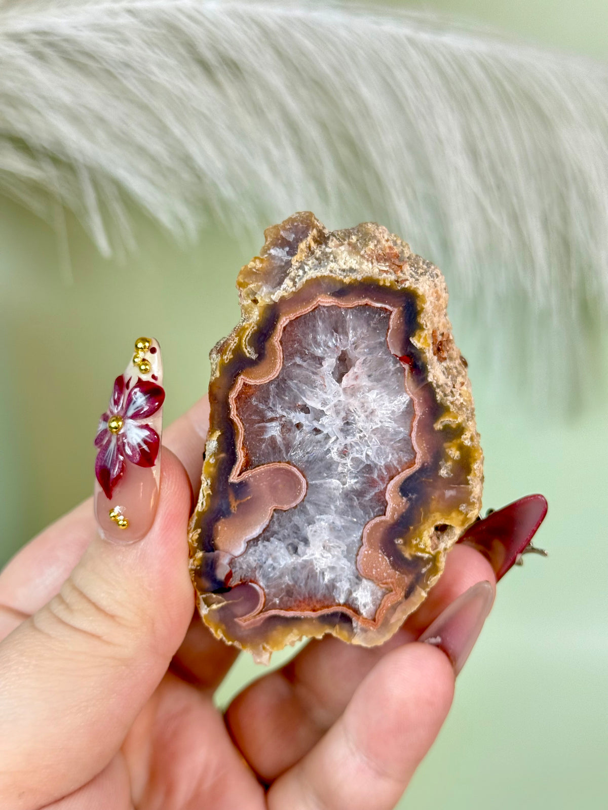 Pink & purple Laguna Agate.