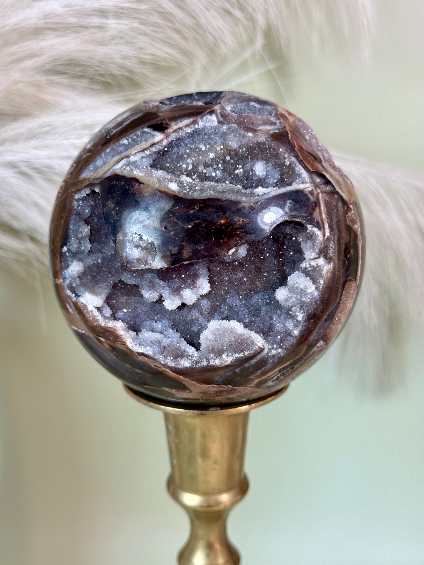 Druzy sphalerite sphere.