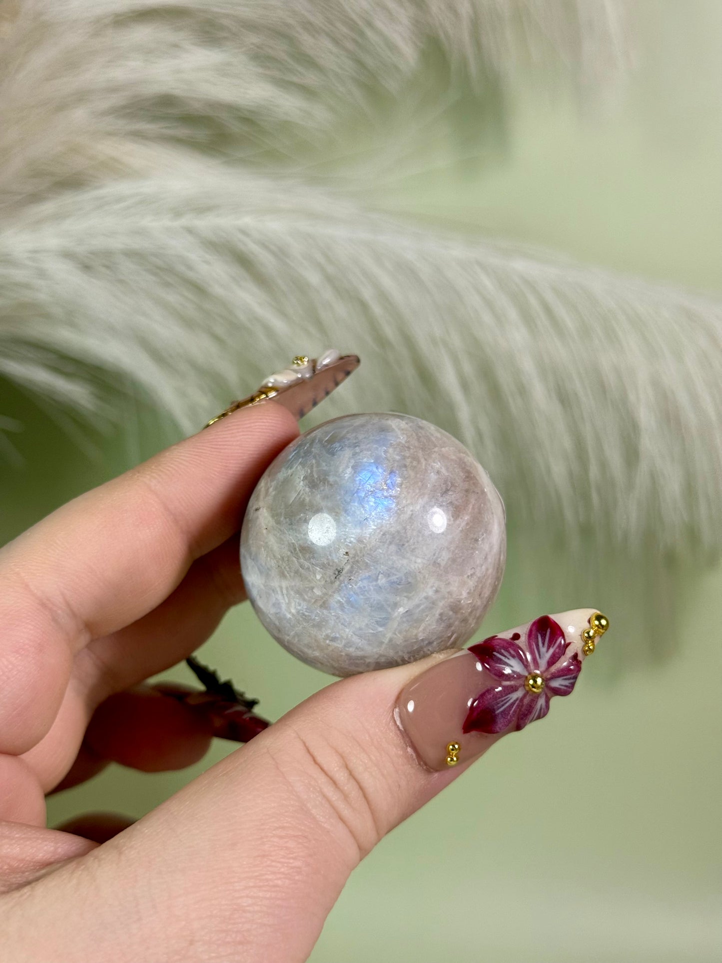 Belomorite moonstone sunstone spheres.