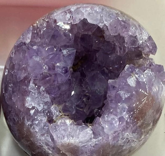 Large Pink Amethyst sphere. 99mm.