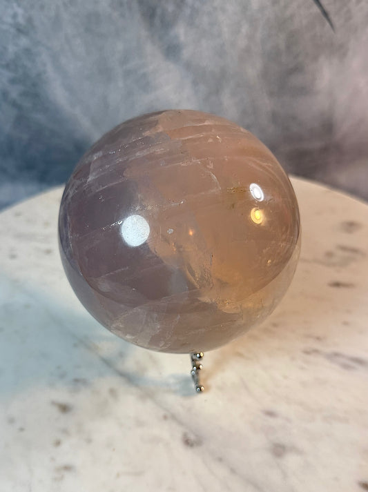 Large Blue Rose Quartz sphere.