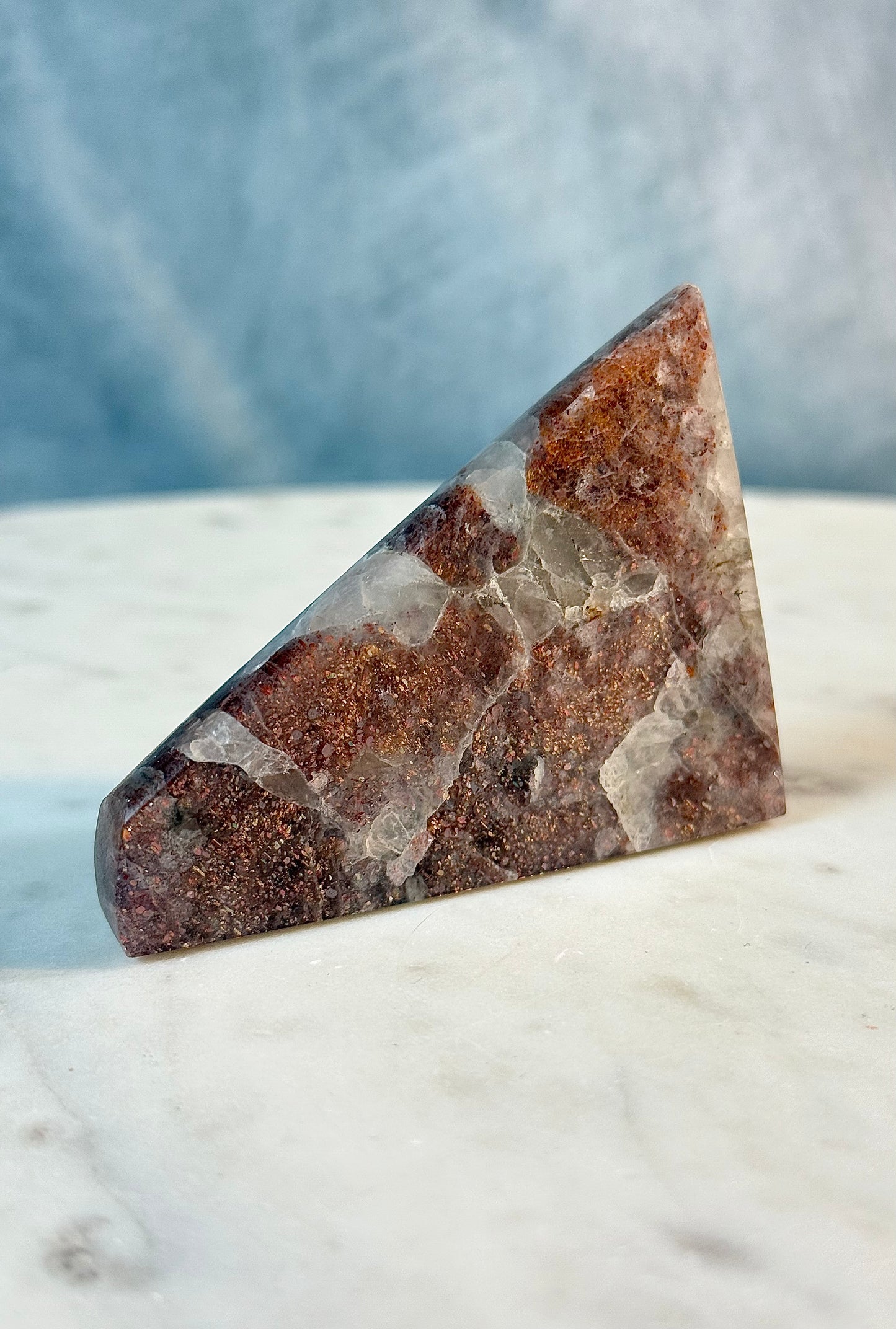 Rare Pink Confetti Bloodshot Iolite freeform slab.