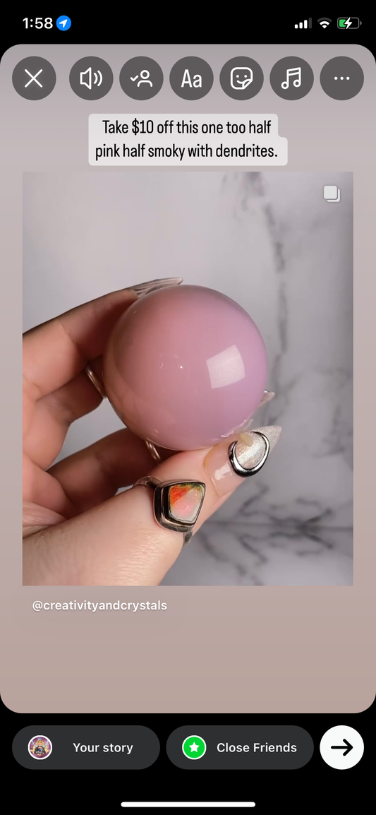 Half pink half smoky pink jelly sphere