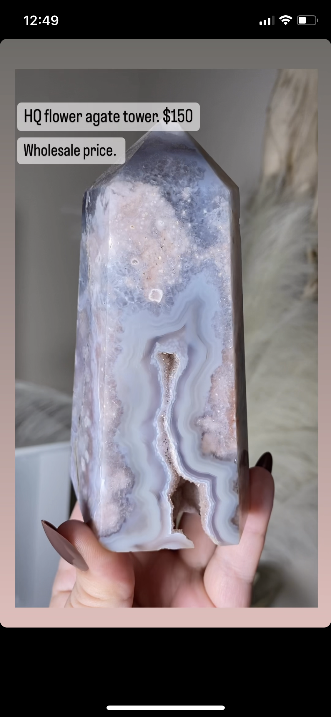 High quality flower agate tower.