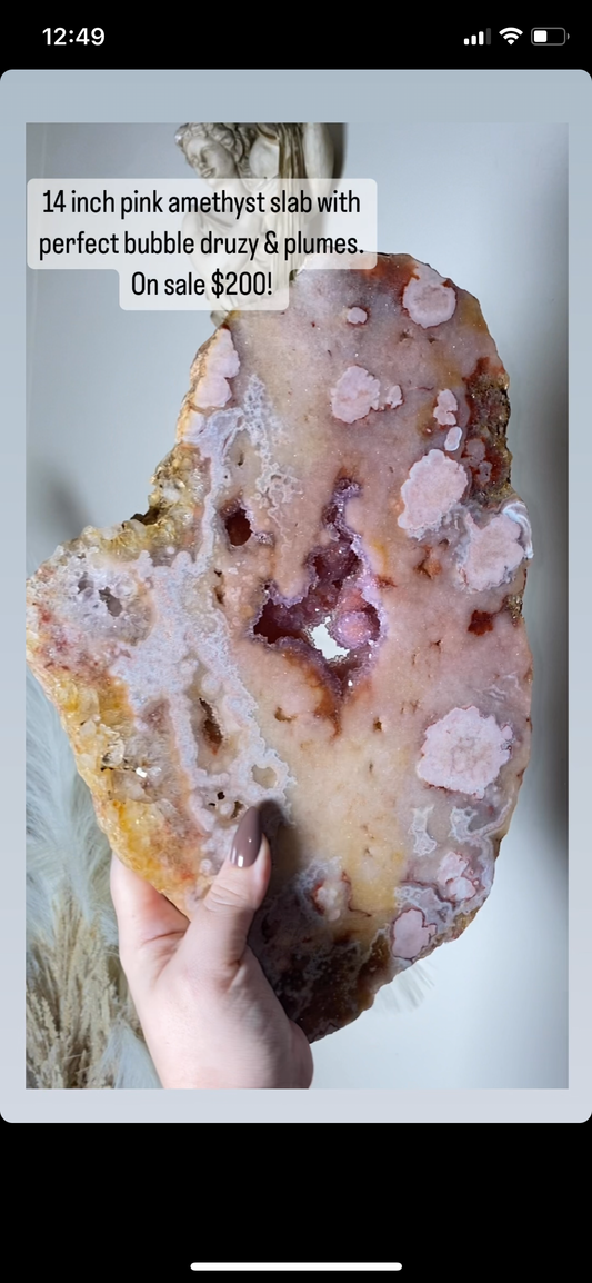 XL pink amethyst slab