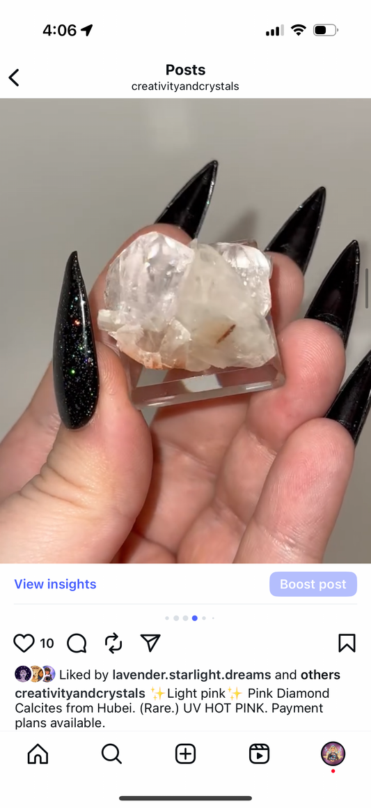 Pink diamond Hubei calcite.