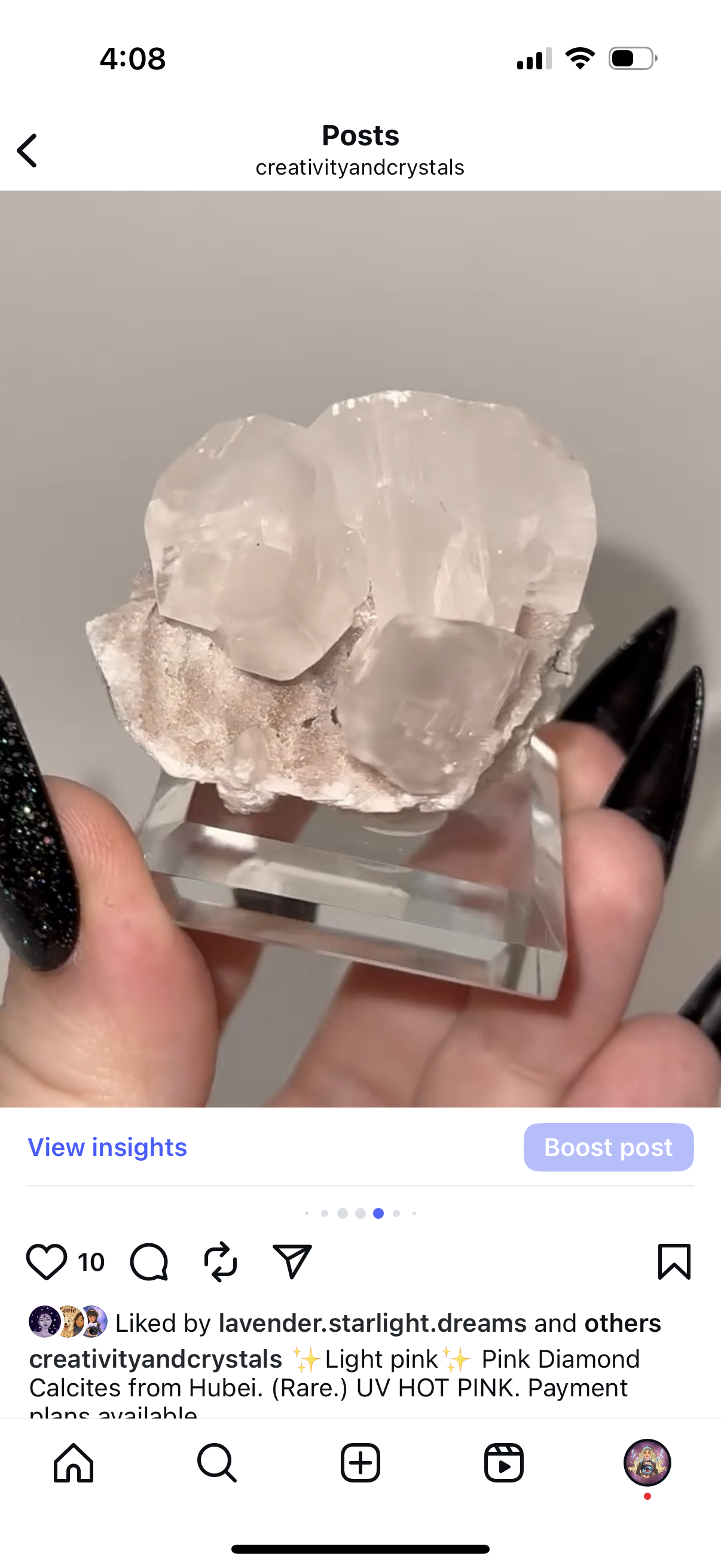 Hubei Diamond pink calcite on pink druzy.