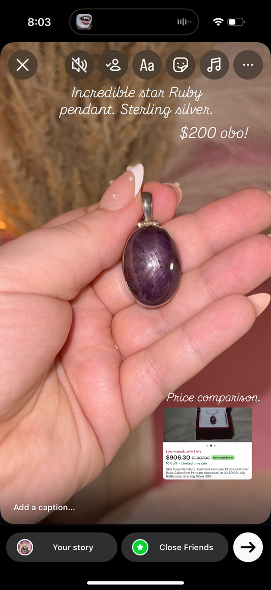 Star Ruby pendant