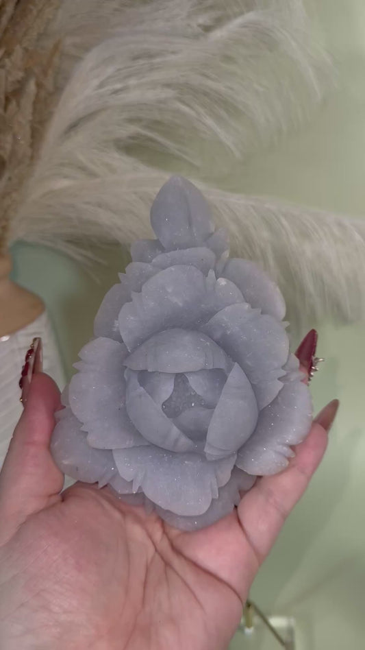 Sparkly snowflake angelite peony.