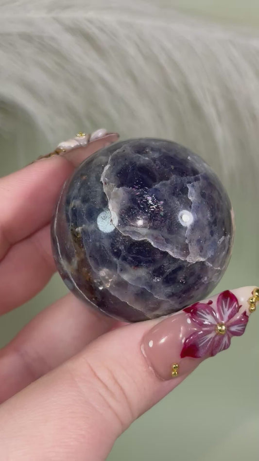 Iolite sunstone sphere.