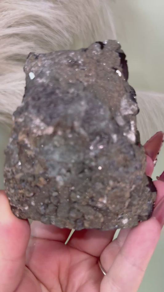 Druzy epidote on Galena.