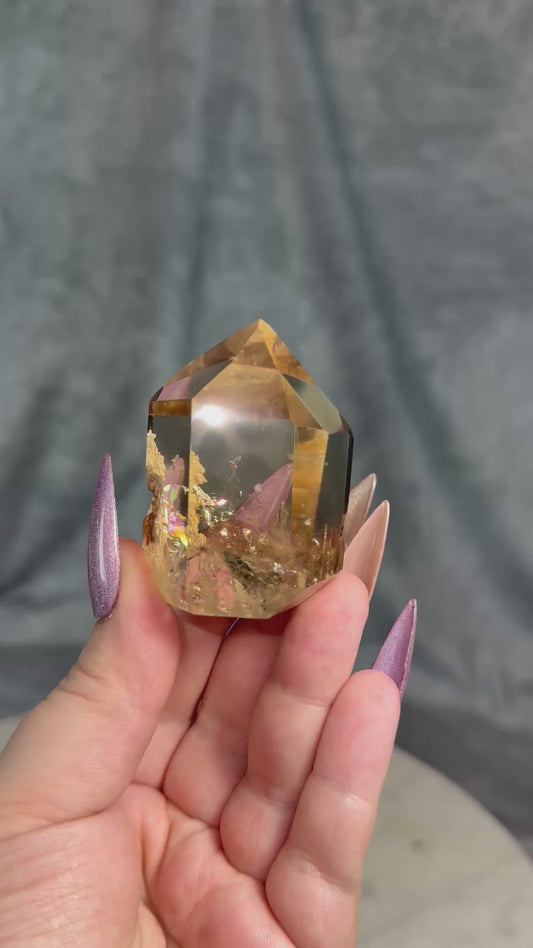 Chunky Honey Citrine tower. (Natural Brazil.)